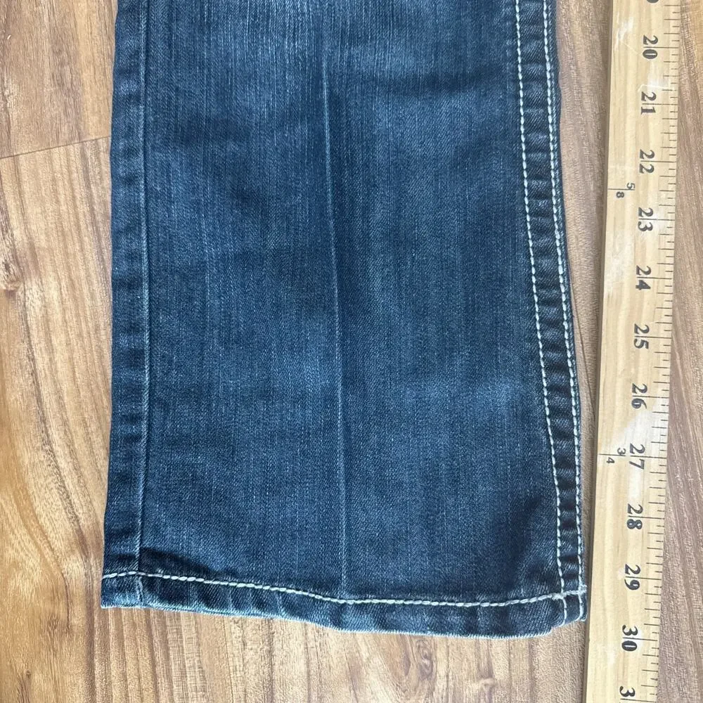 Request Y2K‎ Jeans Men 36x30 Flap Pockets Rivets Straight Fade Whiskers